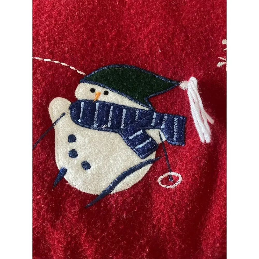 Gspirit Festive Christmas Pillow Cover Red Snowman Design 45x45 cm